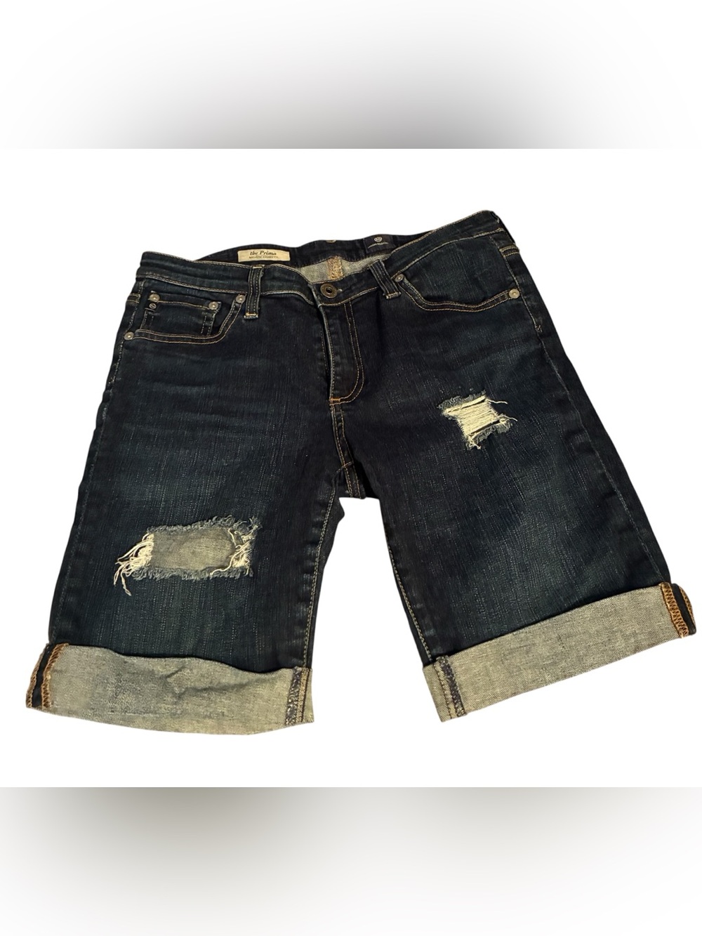 EUC AG ADRIANO GOLDSCHMIED THE PRIMA DISTRESSED DENIM SHORTS SIZE 27R